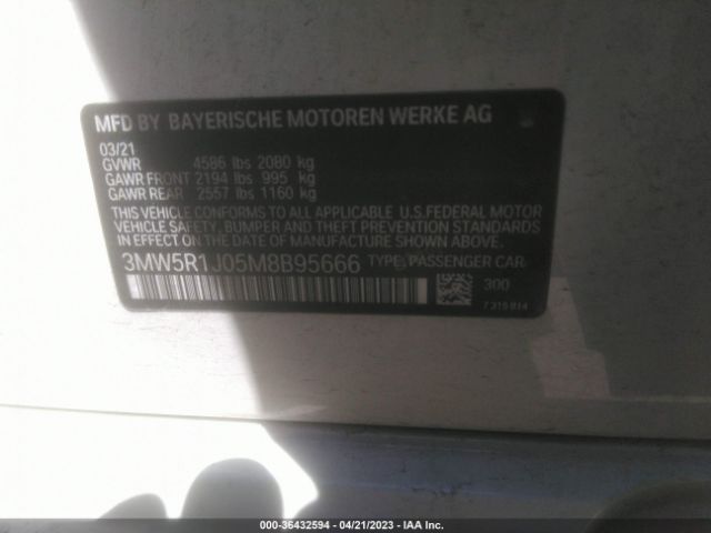 3MW5R1J05M8B95666 BMW 3 Series 330i