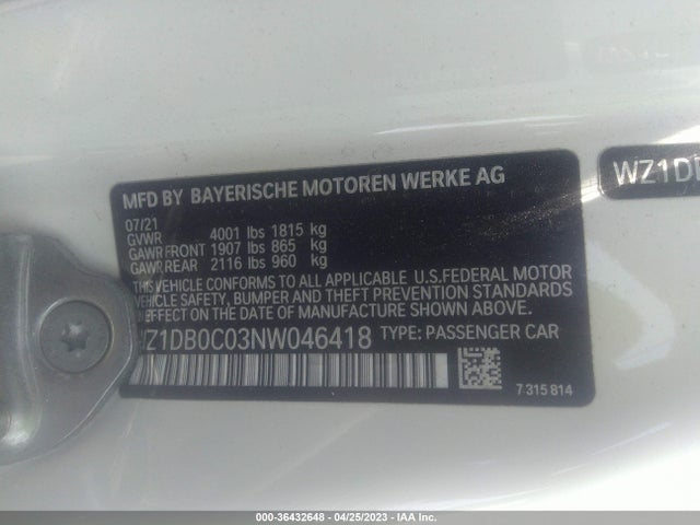 2022 Toyota Supra, VIN: WZ1DB0C03NW046418