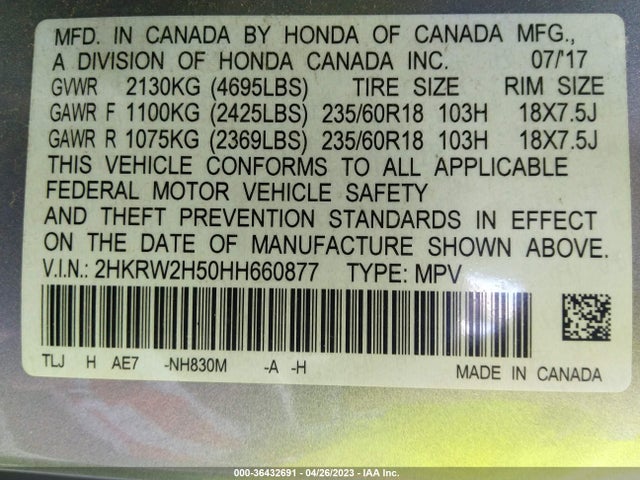 Honda CR-V EX 2017 2HKRW2H50HH660877 Image 10