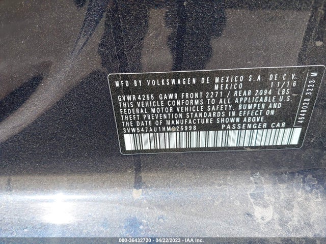 3VW547AU1HM025998 Volkswagen Golf Gti S/se/autobahn/sport