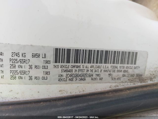 2C4RDGBG4GR251604 Dodge Grand Caravan Se
