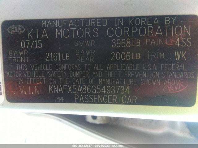 KIA Forte 5-door Lx 2016 KNAFX5A86G5493734 Image 10