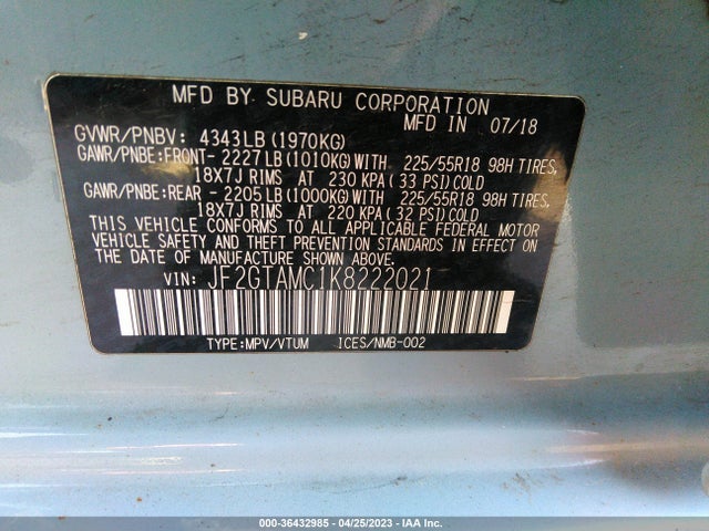 JF2GTAMC1K8222021 Subaru Crosstrek Limited
