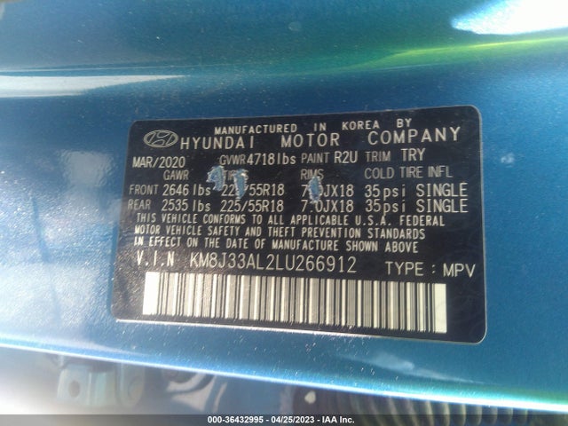 Hyundai Tucson Ultimate 2020 KM8J33AL2LU266912 Image 9