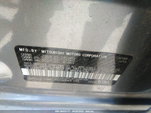 JA32U2FU3FU026109 Mitsubishi LANCER ES