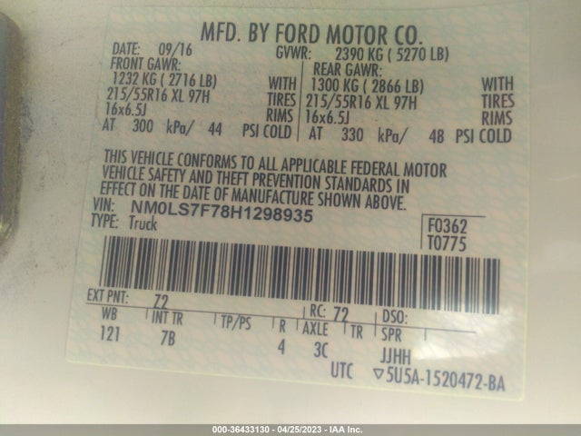 Ford Transit Connect Van Xlt 2017 NM0LS7F78H1298935 Image 9