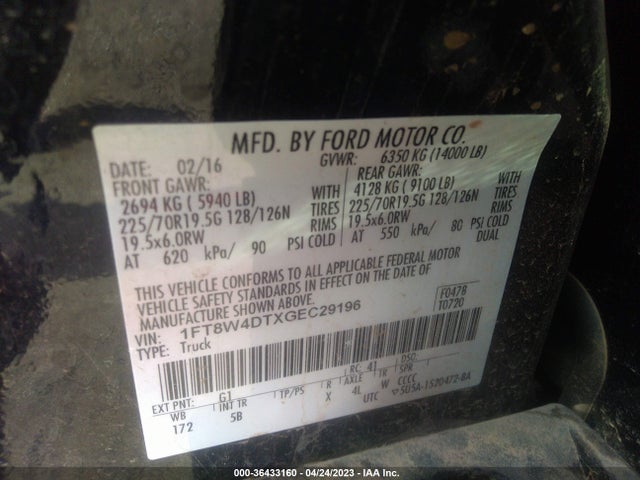 2016 Ford F-450, VIN: 1FT8W4DTXGEC29196