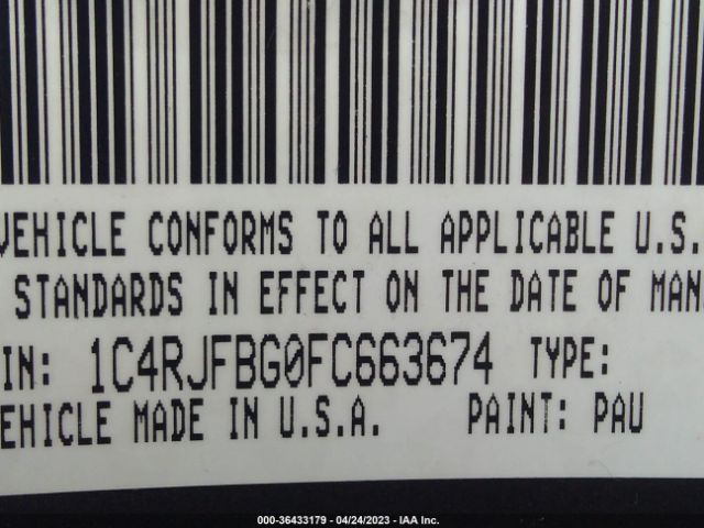 1C4RJFBG0FC663674 Jeep Grand Cherokee Limited