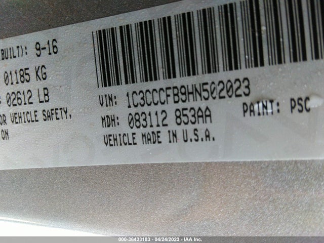 2017 Chrysler 200, VIN: 1C3CCCFB9HN502023
