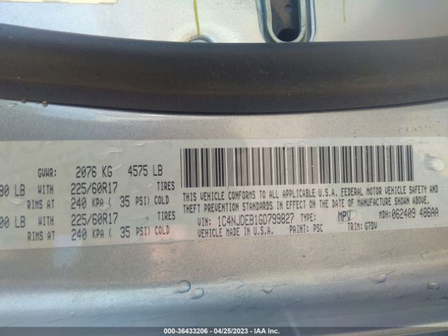 1C4NJDEB1GD799827 Jeep Compass Latitude