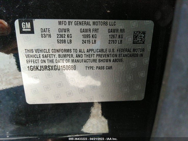 Cadillac Ct6 Sedan Platinum Awd 2016 1G6KJ5RSXGU150680 Image 9