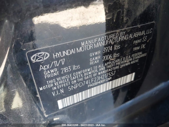 Hyundai ELANTRA SE 2018 5NPD74LF2JH217557 Image 11