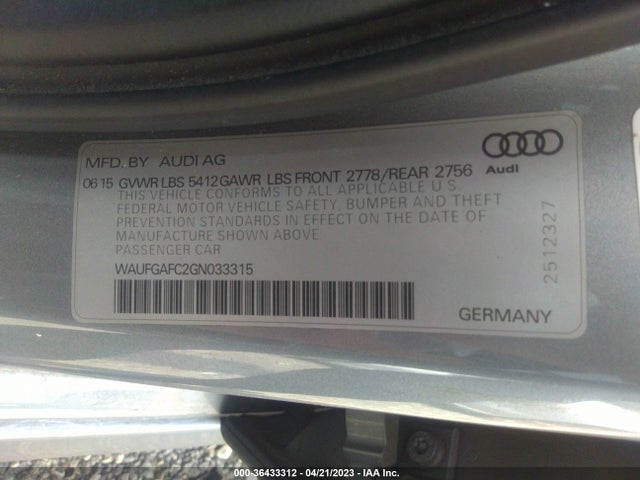 WAUFGAFC2GN033315 Audi A6 3.0t Premium Plus