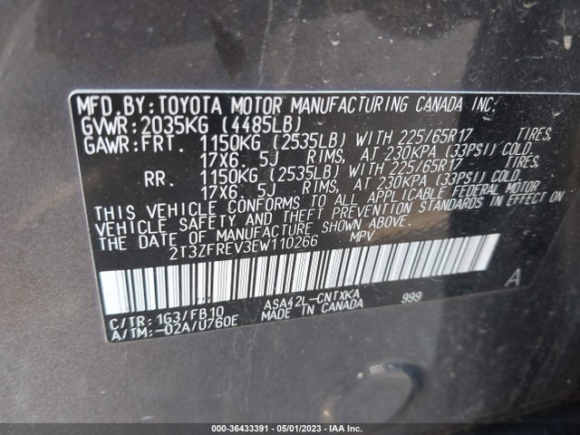 Toyota RAV4 LE 2014 2T3ZFREV3EW110266 Image 10