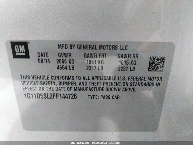 Chevrolet MALIBU LT 2015 1G11D5SL2FF144726 Image 9