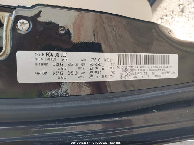 Dodge Grand Caravan Sxt 2018 2C4RDGCG6JR328740 Image 9