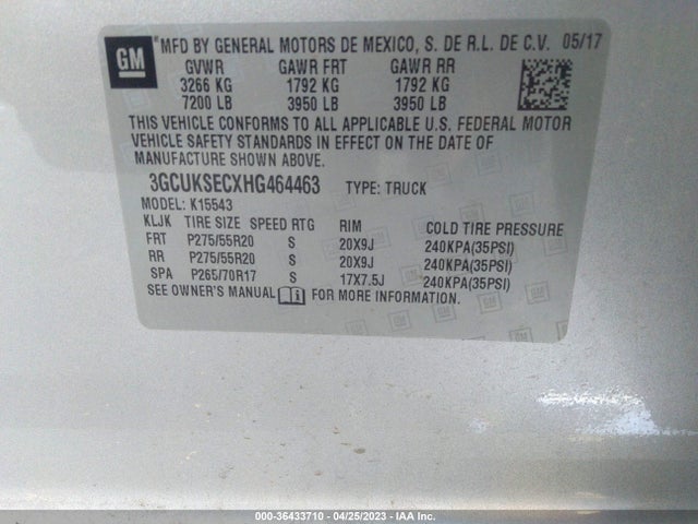Chevrolet Silverado 1500 Ltz 2017 3GCUKSECXHG464463 Image 10