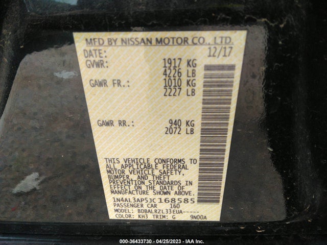Nissan Altima 2.5 Sl 2018 1N4AL3AP5JC168585 Image 10