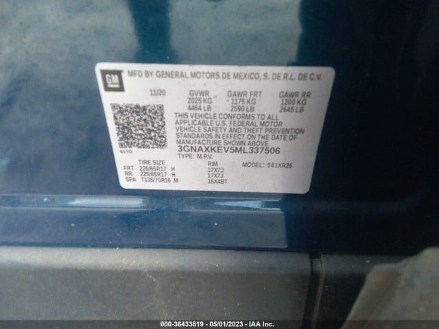 Chevrolet EQUINOX LT 2021 3GNAXKEV5ML337506 Image 9