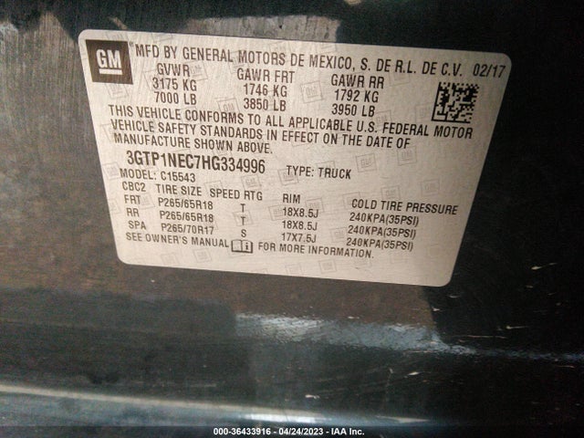GMC Sierra 1500 Slt 2017 3GTP1NEC7HG334996 Image 9