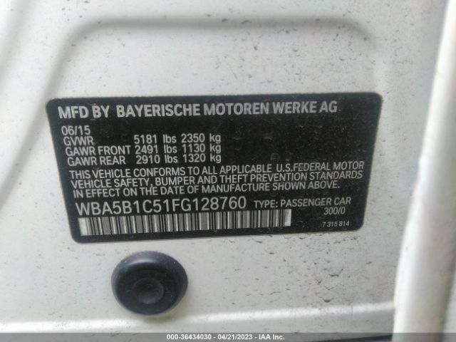 WBA5B1C51FG128760 BMW 5 Series 535i
