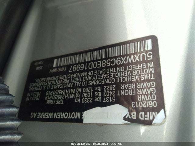 BMW X3 Xdrive28i 2014 5UXWX9C58E0D16997 Image 10