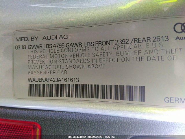WAUENAF42JA161613 Audi A4 Premium Plus
