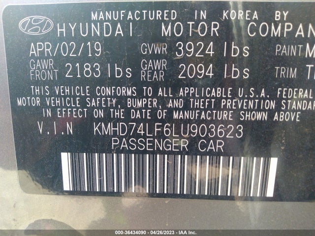 Hyundai ELANTRA SE 2020 KMHD74LF6LU903623 Image 9