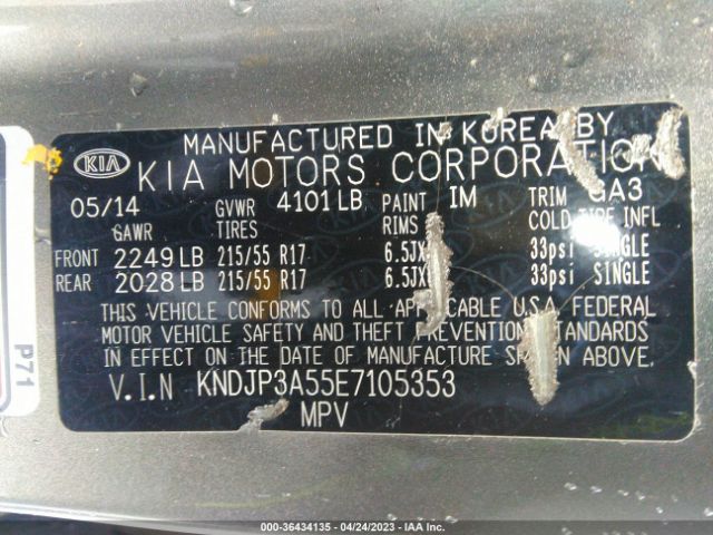 KNDJP3A55E7105353 KIA SOUL +