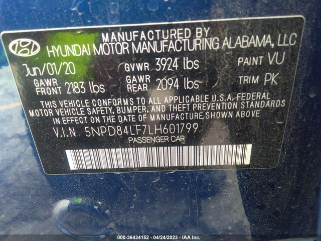Hyundai Elantra Value Edition 2020 5NPD84LF7LH601799 Image 10