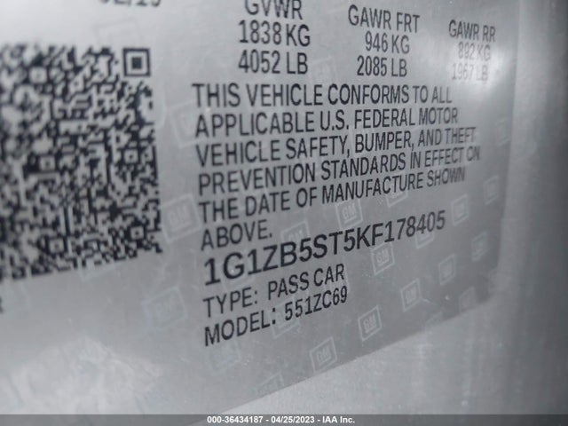 Chevrolet MALIBU LS 2019 1G1ZB5ST5KF178405 Image 10