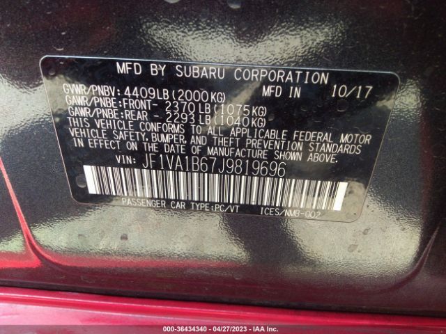 JF1VA1B67J9819696 Subaru Wrx Premium