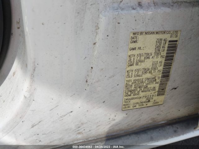 1N6AD0ER1GN791195 Nissan Frontier Sv