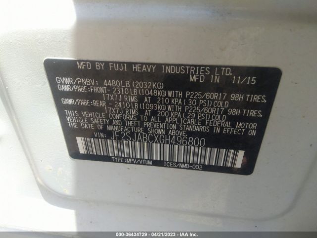 JF2SJABCXGH496800 Subaru Forester 2.5i