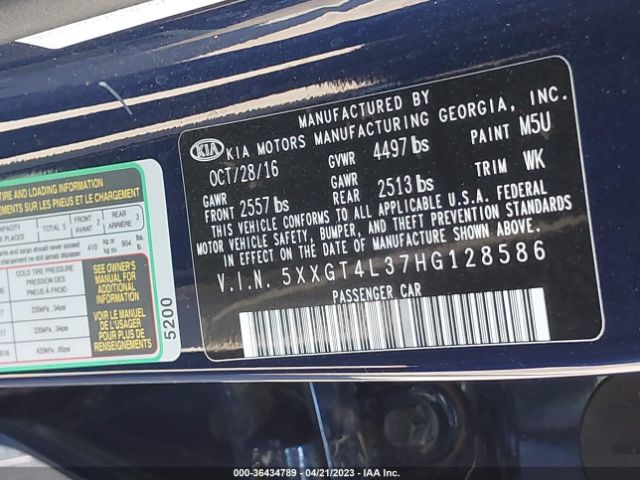5XXGT4L37HG128586 KIA Optima Lx