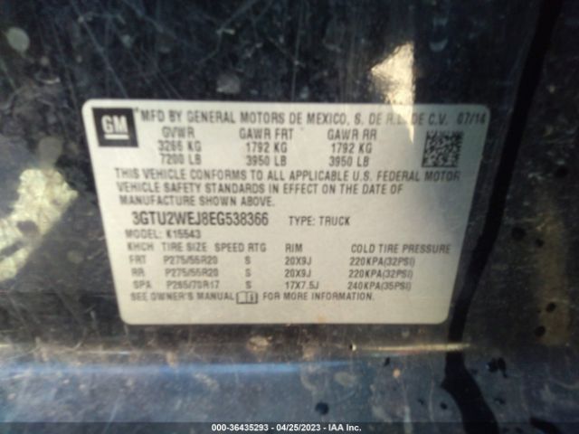 3GTU2WEJ8EG538366 GMC Sierra 1500 Denali