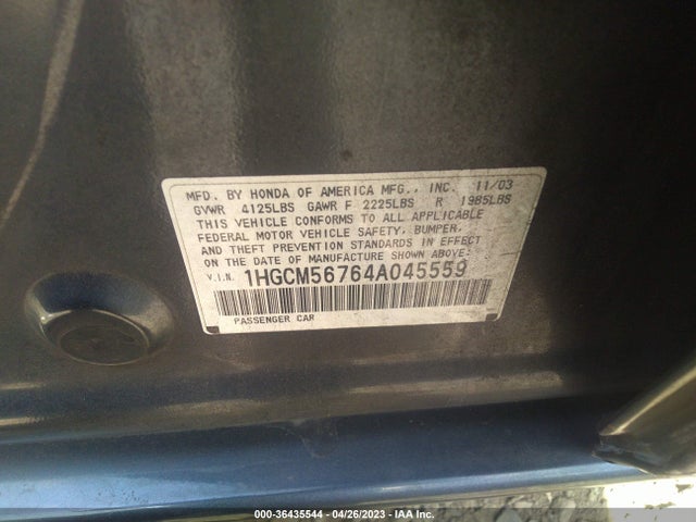 Продажа на аукционе авто 2004 Honda Accord Sdn Ex, vin: 1HGCM56764A045559, номер лота: 36435544