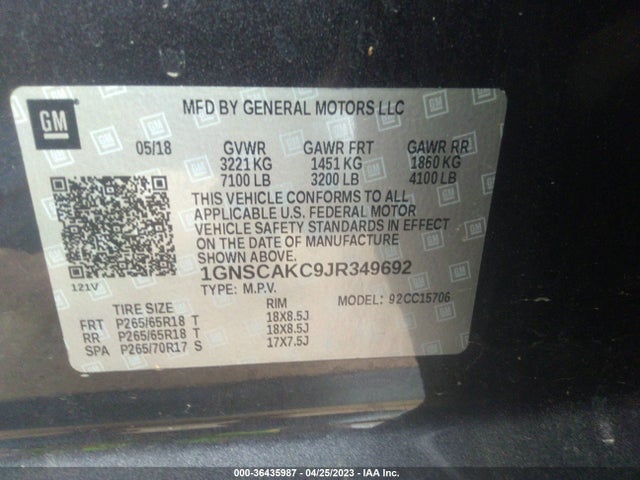 Chevrolet Tahoe Ls 2018 1GNSCAKC9JR349692 Image 10