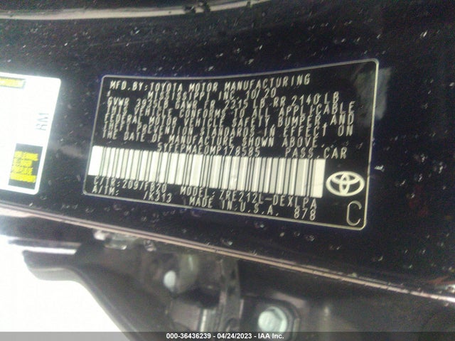 2021 TOYOTA COROLLA LE VIN: 5YFEPMAE0MP178585