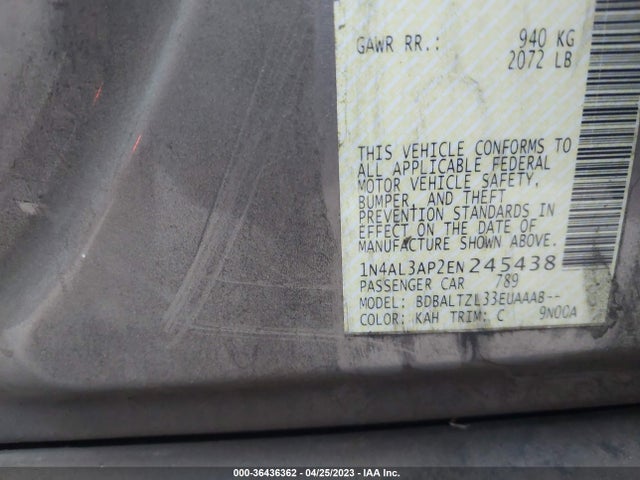 2014 NISSAN ALTIMA 2.5 SV VIN: 1N4AL3AP2EN245438