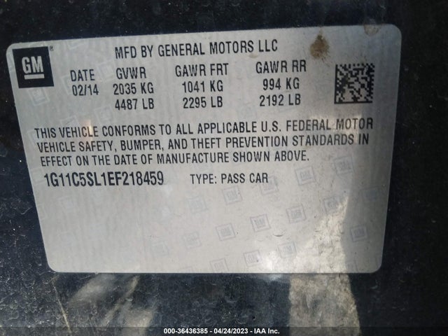 Chevrolet MALIBU 1LT 2014 1G11C5SL1EF218459 Image 9