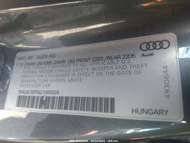 WAUA7GFFXG1065024 Audi A3 1.8t Premium