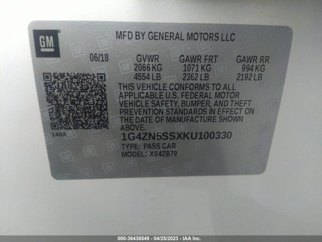 2019 Buick LaCrosse, VIN: 1G4ZN5SSXKU100330