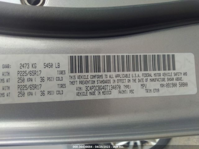 3C4PDCBG4GT134070 Dodge Journey Sxt