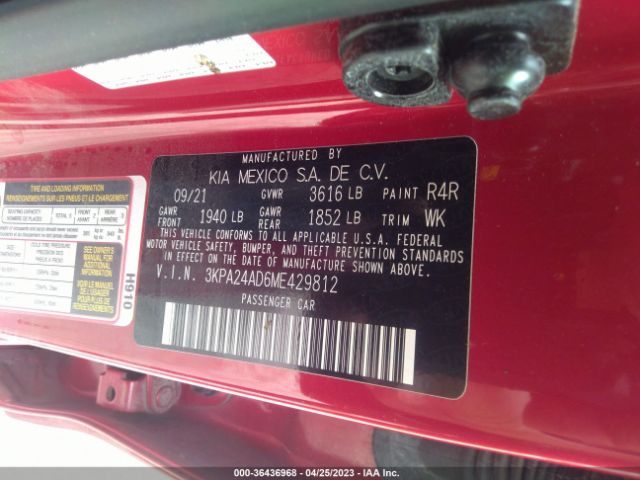 3KPA24AD6ME429812 KIA RIO S