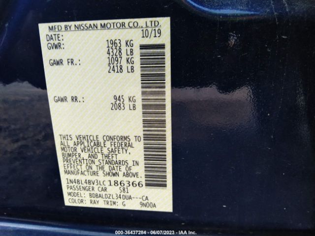 1N4BL4BV3LC186366 Nissan Altima 2.5 S