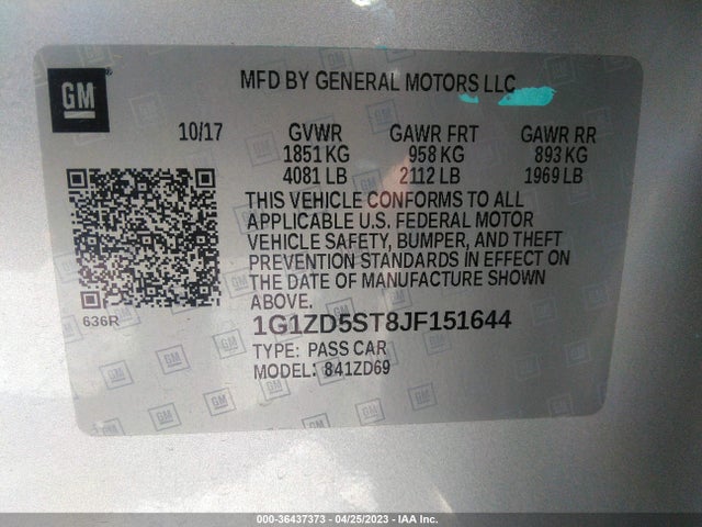 Chevrolet MALIBU LT 2018 1G1ZD5ST8JF151644 Image 10