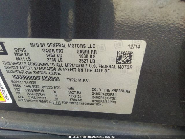 1GKKRRKD8FJ253593 GMC ACADIA SLT