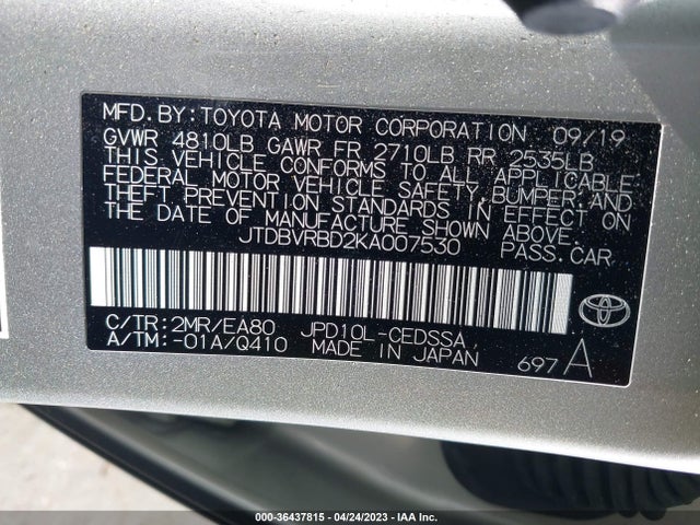 Toyota Mirai 2019 JTDBVRBD2KA007530 Image 10