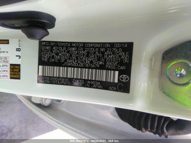 Toyota Prius Four/five/three/one/two 2014 JTDKN3DU2E1815679 Image 10